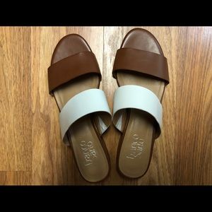 NWOB. Franco Sarto Double Strap Slide Sandals 8